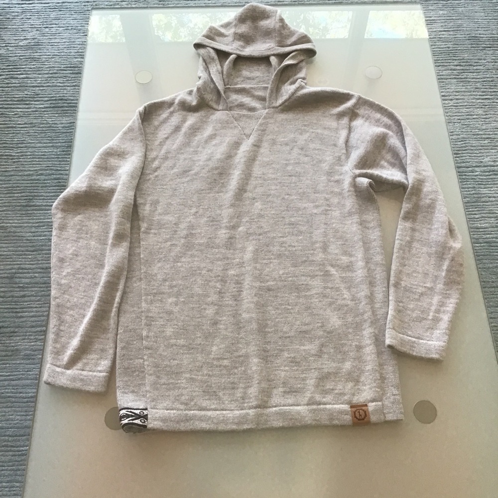 Paka Apparel Mens Royal Alpaca Blend The Hoodie Sweater Lt  Grey Large Handmade